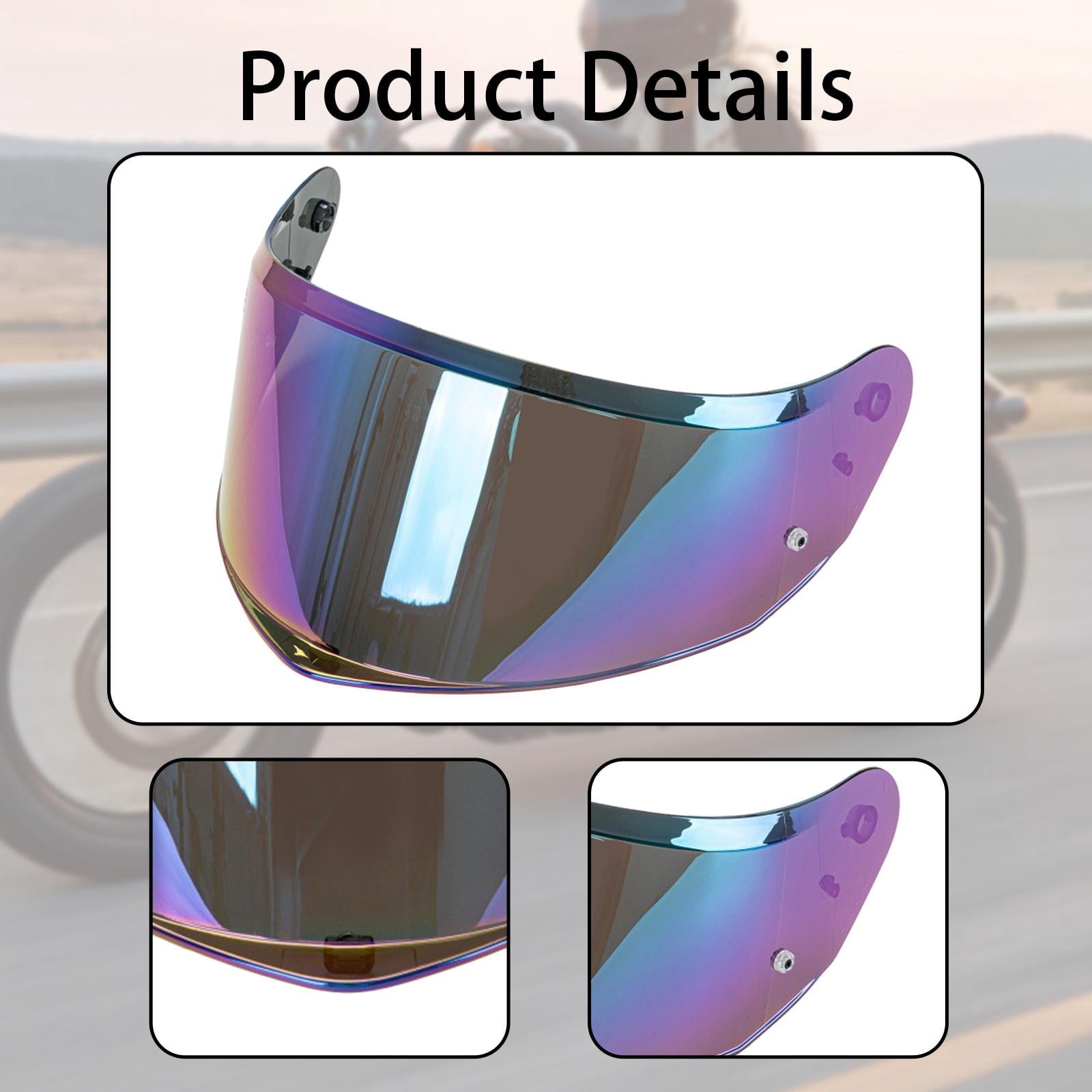 funtasica Full Face Helmet Visor Helmet Anti Scratch PC Easy Installation Replace Part Wind for Ff808 Colorful