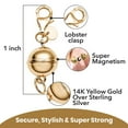 thumbnail image 5 of Magnetic Necklace Clasps and Closures - 925 Sterling Silver Magnetic Bracelet Clasps and Closures Set of 3 - Yellow Gold/ Rose Gold/ Silver Birthday Christmas Gifts, 5 of 8