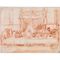 thumbnail image 2 of Rembrandt van Rijn 14x12 Gold Ornate Wood Frame and Double Matted Museum Art Print Titled - The Last Supper, After Leonardo Da Vinci (1634-35), 2 of 4