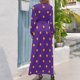 thumbnail image 3 of Lunares: Vestido largo morado y amarillo para mujer, vestido de noche, vestido largo para mujer, vestidos para mujer, 3 of 5