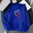 thumbnail image 2 of WXLWZYWL Trendy Sweatshirts For Women 2023 Women'S Comfortable Sweater Heart Pattern Printed Women'S Hooded Pocket Drawstring Sweater, 2 of 4