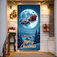 thumbnail image 5 of Christmas Theme Banner Merry Christmas Santa Sleigh Reindeer Polyester Decorative Scene for Holiday Celebration Winter Party Indoor Decoration, 5 of 8