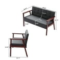 thumbnail image 3 of BSHTI Modern Loveseat Couch with Tufted Back, 2 Seater PU Sofa with Solid Wood Frame, Non-Slip Pads, Easy Assembly, Black for Living Room & Office, 3 of 10