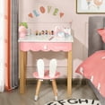 thumbnail image 5 of Costway Kids Vanity Set Rabbit Makeup Dressing Table Chair Set W/ Mirror Drawer White, 5 of 11