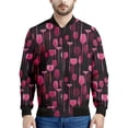 thumbnail image 4 of Chaquetas con estampado 3D de copas de vino de dibujos animados para hombre, sudadera de manga larga de gran tamaño, ropa de calle, chaqueta bomber informal con cremallera, abrigo, 4 of 5