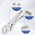 thumbnail image 2 of Deli 10-inch Curved Jaw Locking Pliers, Vice Grips Plier with Wire Cutter, Locking Adjustable Vise Grips for Clamping Twisting Welding, 2 of 6