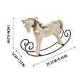 thumbnail image 3 of Distressed-style Wooden Rocking Horse Ornament -style Tabletop Decor Nostalgic Bookshelf Accessory Handcrafted Piece And Holiday Gift, Farmhouse Garden Home Office Desk Decor, 3 of 6