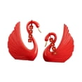 thumbnail image 4 of Estatua de cisne, figurita, artesanía, decoración creativa, decoración navideña, decoración de escritorio Rojo, 4 of 9
