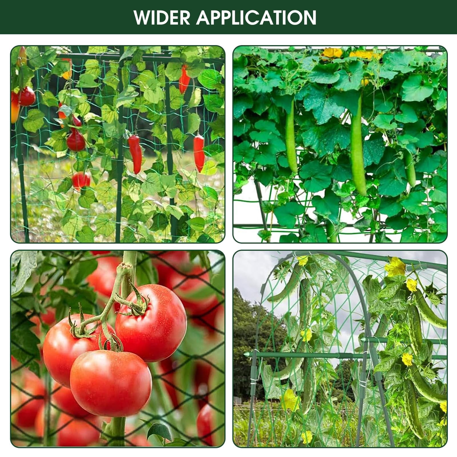 65"*48" Cucumber Trellis For Raised Bed  U-shape Garden Climbing Plants Outdoor Metal Arch Vegetables Detachable Plant Support Tomato Squash