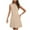Khaki, variant on Summer Plus Size Beach Dresses for Womens 2025 Fashion Solid Color Round Neck Sleeveless Decorate Button Cultivate Oneself Work Dress