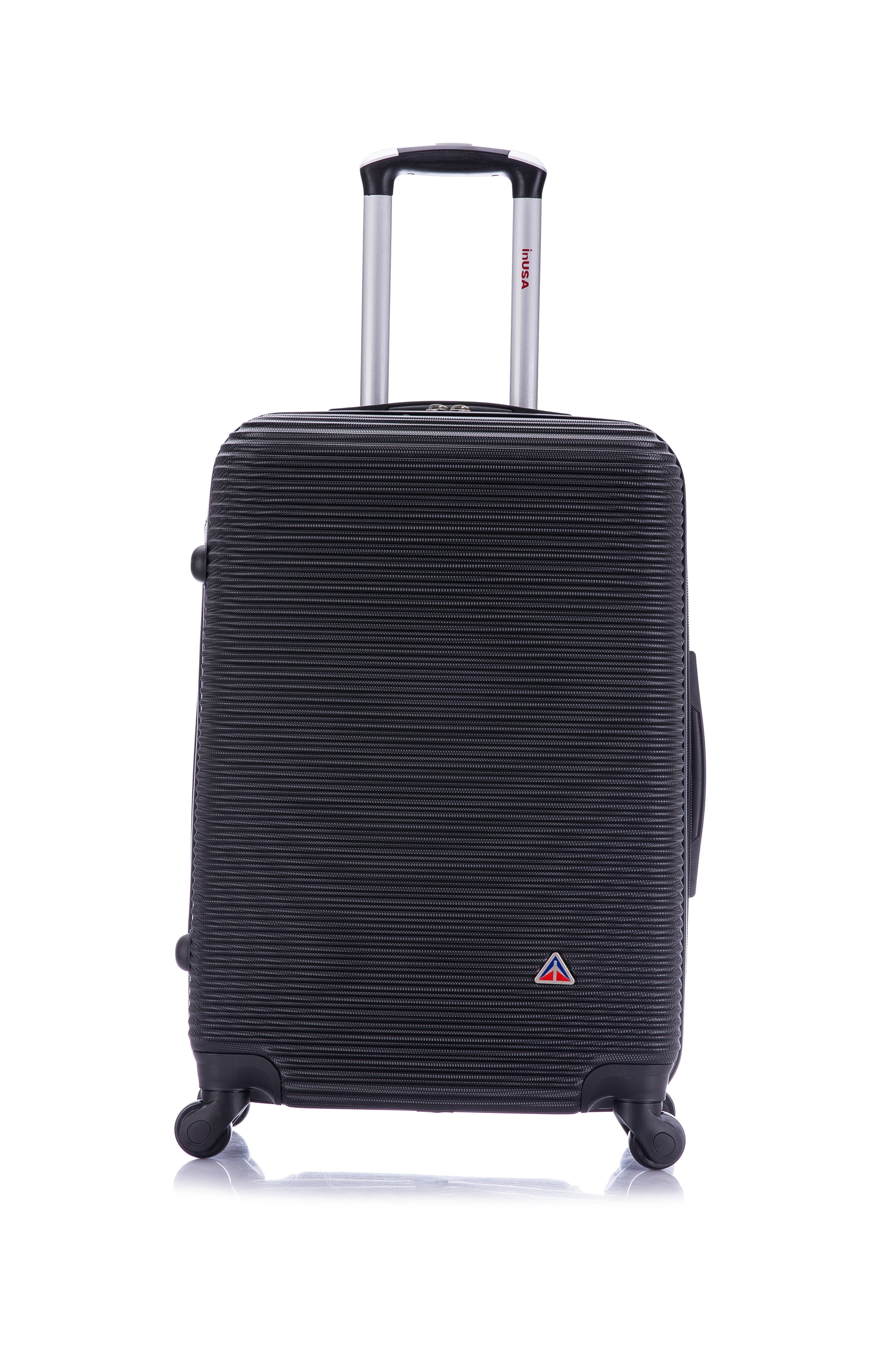 InUSA Royal 24" Hardside Lightweight Luggage with Spinner Wheels, Handle, and Trolley, Black