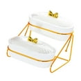 thumbnail image 3 of Lipstore Food Serving Tray Decorative Storage Container for Cookies Appetizer Dessert 2 Layers, 3 of 8