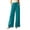 Blue, variant on Womens Vertical Textured Wide Leg Pants Adjustable Fabric Drawstring Elastic High Waist With Side Inset Pockets Lightweight Wrinkle Resistant Woven Fabric Loose Full Length Casual Trousers