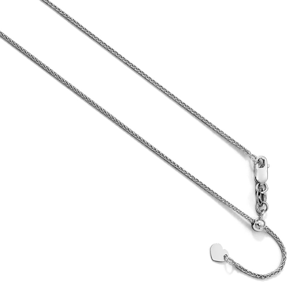 10K White Gold necklace Spiga (Wheat) chain 22 in 1 mm - Walmart.com
