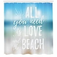 thumbnail image 3 of Ambesonne Saying Shower Curtain, You Need the Beach Phrase, 69"Wx84"L, Blue White, 3 of 3
