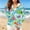 #0724-Sky Blue, variant on Women Hibiscus Floral Print Zip Up Hooded Lightweight Beach Sun Protection Hoodie With Thumb Cuffs Pink S Gift