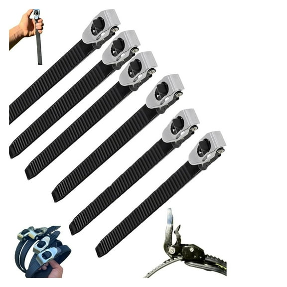 Grip Lock Strap, Connectable Multi Purpose Ratchet Straps with Metal Buckle & Nylon Webbing