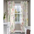 thumbnail image 4 of Pink Spring Floral Sheer Curtains 84 Inch Length 2 Panels Set for Living Room/Bedroom, Flowers Elegant Pastoral Botanical Kitchen Curtains Grommet Semi-Sheer Curtains Window Treatments 52"x84"x2, 4 of 7