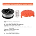 thumbnail image 4 of Eyoloty AF-100 String Trimmer Spool Replacement for Black and Decker 30ft 0.065" Refills Line Auto Feed Single Weed Eater,GH600 GH900 Edger with RC-100-P Spool Cap Covers (12 Spools, 2 Cap,2 Spring), 4 of 7