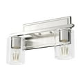 thumbnail image 2 of Hunter - Kerrison 2-light Brushed Nickel, Medium Size Vanity Light, Dimmable, for Bedrooms, Dining, Living Rooms - 48027, 2 of 7