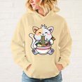 thumbnail image 2 of Sudadera con capucha para hombre y mujer, suéter holgado de manga larga con estampado de Ramen de gato, Tops informales con personalidad, 2 of 5