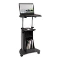 thumbnail image 6 of Sit-To-Stand Rolling Adjustable Height Laptop Cart With Storage, Graphite, 6 of 8
