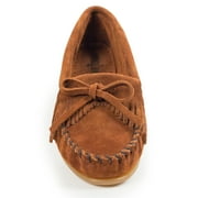 Minnetonka Womens Kilty Suede Hardsole Moccasin, Brown, 7.5 M US