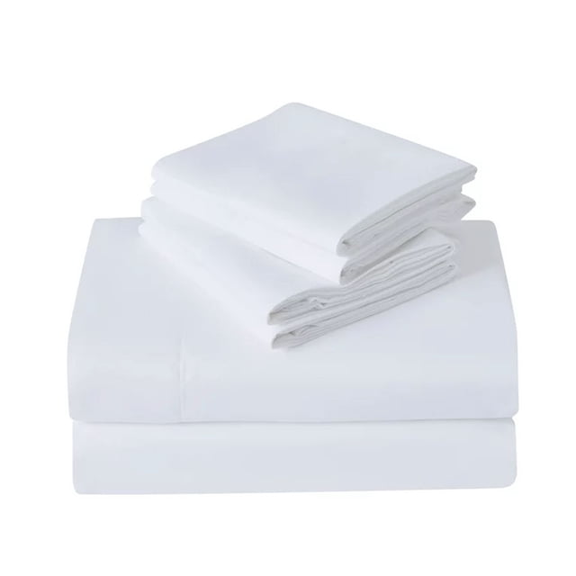 Juego de Sábanas Kyuden Home Microfibra Matrimonial Blanco