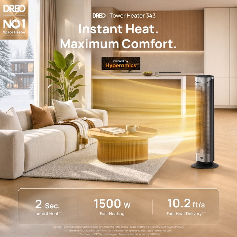 Tower Space Heater With Dual Motors photo 2