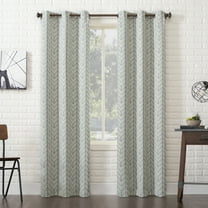 Sun Zero Kenwood Chevron Blackout Grommet Curtain Panel, 40" X 95", Stone Gray