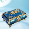 thumbnail image 2 of Joyero Rectangular Zulema grabado floral Azul M, 2 of 8