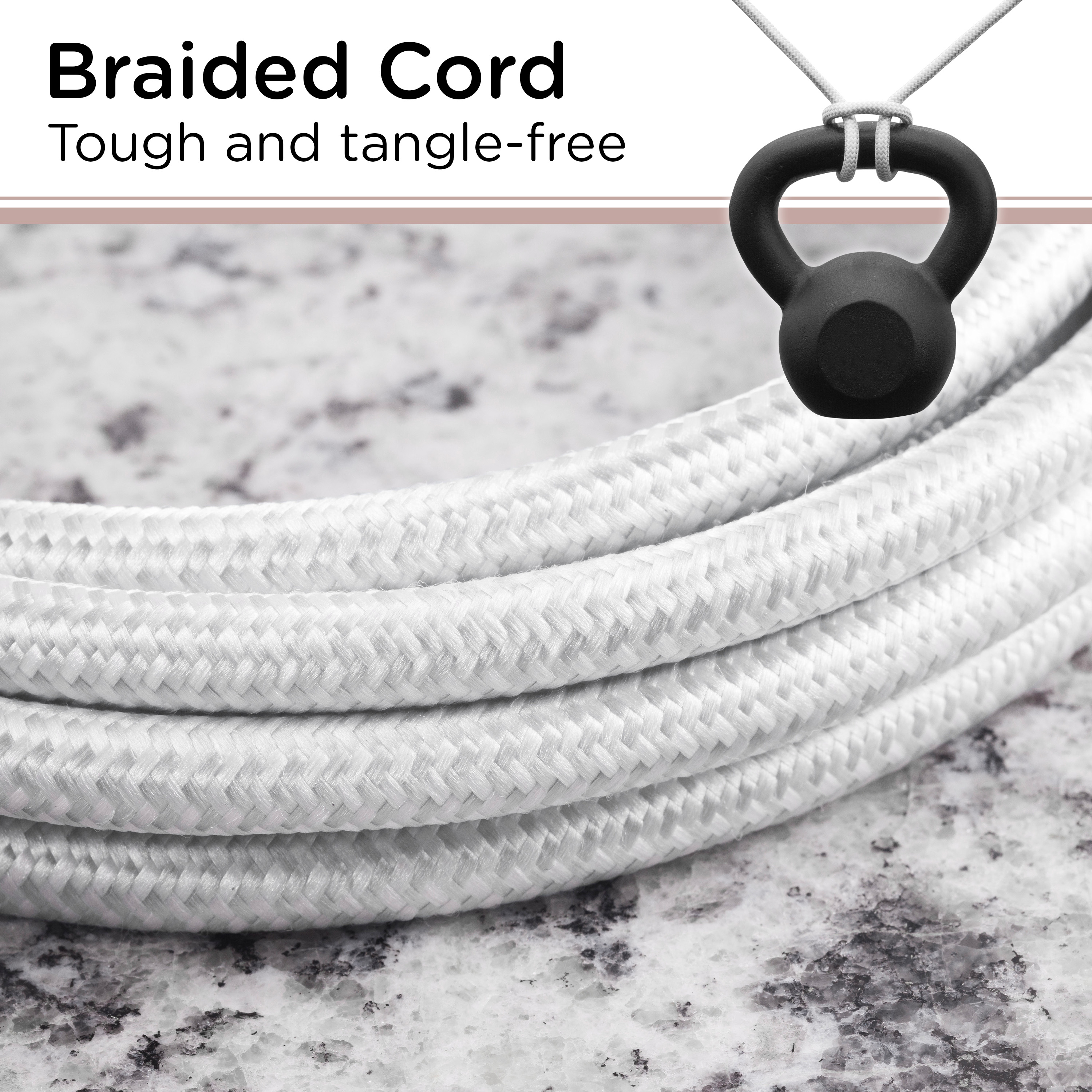 Cordinate 15ft 3-Outlet Extension Cord, Flat Plug, Gray Chevron photo 7