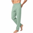 thumbnail image 2 of Miqool Mens Casual Pants Elastic Waist Lightweight Loose Straight Leg Lounge Pants Home Yoga Trousers with Pockets, 2 of 7
