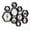 Black-10PC, variant on Black 5PC Wall Mounted Wood Floating Shelves for Bathroom Kitchen Bedroom Living Room