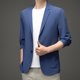 thumbnail image 4 of Chaqueta de traje para hombre, ajuste clásico, abrigos de traje para hombre, ligero, 2 botones, abrigos y chaquetas deportivas para hombre, traje, , Azul 2XL Salvador chaqueta de traje, 4 of 10