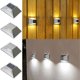 thumbnail image 1 of Luces solares Luces decorativas para escalones de escalera al aire libre | Paquete de 2 | Plástico | Alto brillo y transmitancia | Carga automática | Ahorro de energía | Resistente al agua |, 1 of 5