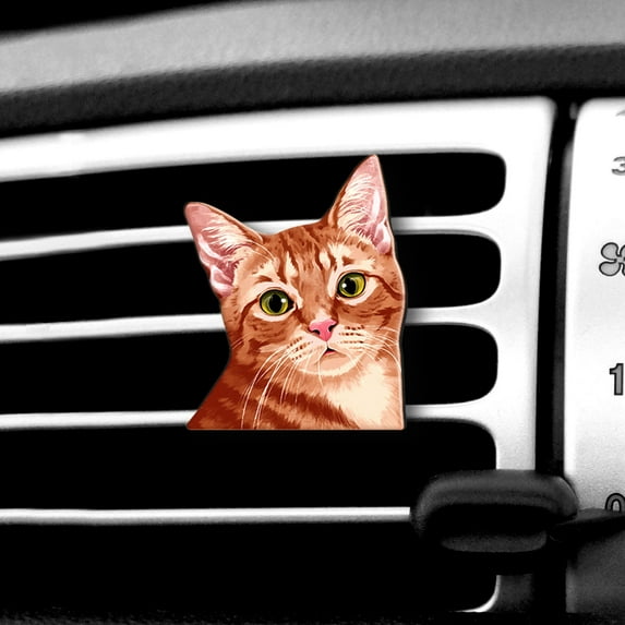 WIRESTER Car Air Vent Clip Decoration, Orange Tabby Kitten Cat