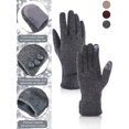 thumbnail image 3 of 3 Pairs Womens Gloves Winter Touchscreen Texting Phone Windproof Gloves Fleece Lined Cold Weather Warm Gloves, 3 of 7