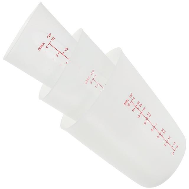 KONTONTY 3Pcs Epoxy Resin Mixing Cups for Diy Art and Crafts Making Clear Scale Cups Silicone Measuring Tools