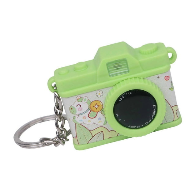 Creative Camera Shaped Keychain Plastic Cartoon Design Compact Key Ring Decorative Gift For New Year Celebration Purple