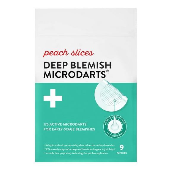 Peach Slices Deep Blemish Microdarts, Below-the-Surface Pimple Patches, 9 Ct