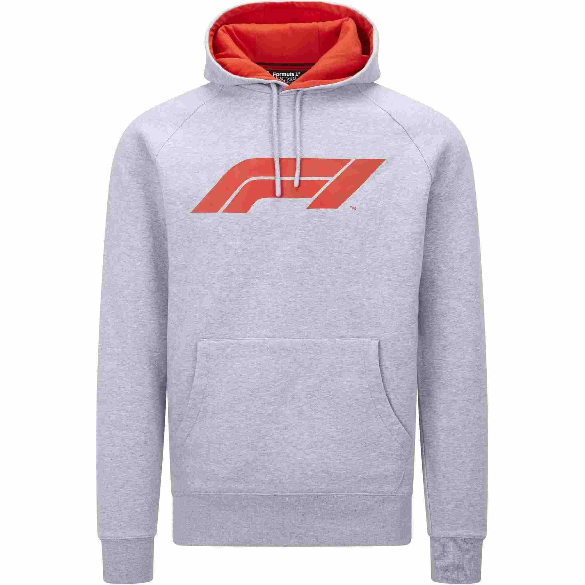 Formula 1 Tech Collection F1 Men/'s Large Logo Hooded Sweatshirt Black//Gray