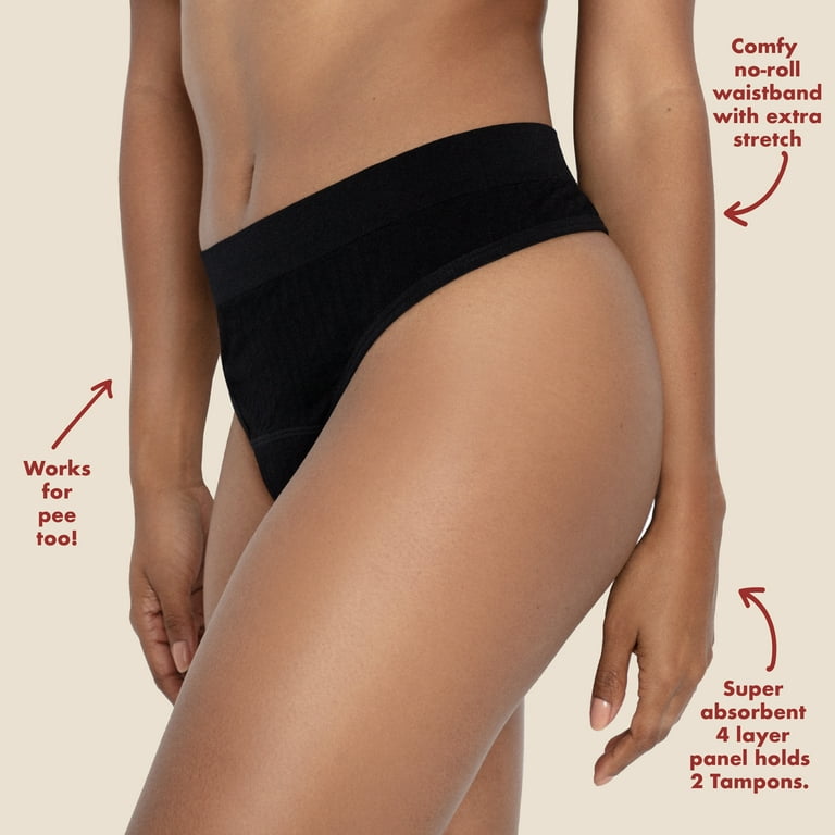 The Period Company. The Thong Period. in Sporty Stretch for Light Flows.  Size Women's 2X (Women's Plus)