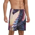 thumbnail image 2 of Balery Dragon Pantalones cortos de pijama de punto de algodón para hombre con cinturilla y bolsillos-3X-Large, 2 of 6
