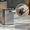 thumbnail image 3 of Mrbin Stainless Steel Kitchen Trash Can with Lid and Odor Filter, 13gal / 50L Step Tall Kitchen Pedal Garbage Pail, Commercial Large Rectangle Office Waste Basket for Bathroom, Garage, Eclipse Grey, 3 of 9