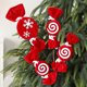 thumbnail image 1 of Recortes de Caramelos Navideños de Terciopelo a Rayas Rojas y Blancas, Piruletas de Lana Navideñas, Adornos para Árbol de Navidad, 1 of 6