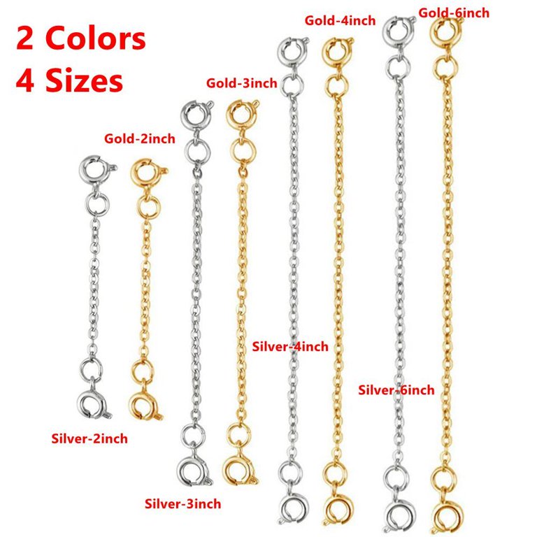Chain Durable Gold Silver Rose Gold for Bracelet Necklace DIY Jewelry  Accessories Extender Safety Chain Extender