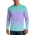 thumbnail image 3 of Men's UPF 50+ Sun Shirts Long Sleeve UV Protection Water Rash Guard Lightweight Cooling Fishing Shirts 2026,XL,Purple, 3 of 7