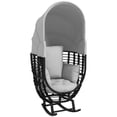 thumbnail image 1 of Outsunny Chaise à Bascule en Rotin d'Extérieur avec Auvent Rétractable, Coussins, 1 of 10