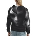 thumbnail image 7 of Salouo Mystical Masked Figure Monochrome Pattern Hoodie Sweatshirts for Women, Autumn Pullover Hoodie Workout Sweat Women's Long Sleeve Preppy Sweatshirts-Small, 7 of 7